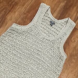 Aerie Beige Open Knit Tank Top Size Small